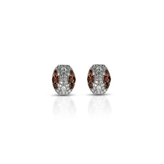 Radiant "Scarlet Sparkle" Oval Simulated Garnet Earrings for Her