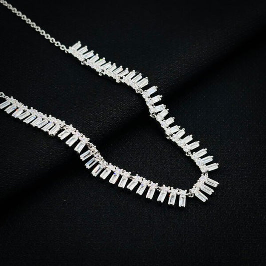 Whispering Elegance Silver Choker Necklace