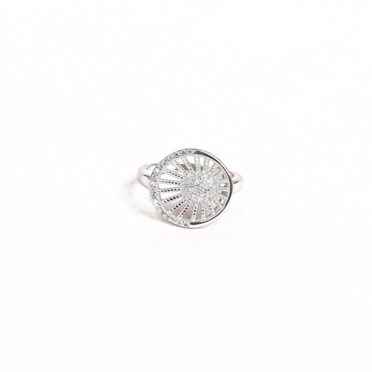 Sterling Silver Infinte Sphere Glamorous CZ Ring for Girls