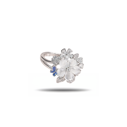Sterling Silver Exclusive "Heaven's Orchid" Multi-Charm Ring for Girls
