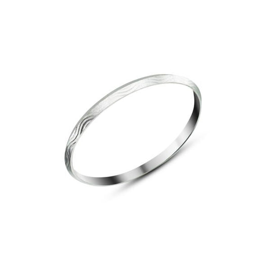 Sturdy Waves Design Silver Kada for Men