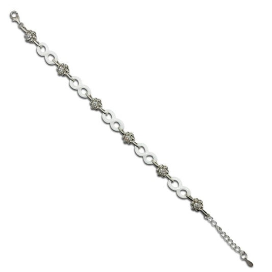 Vintage Infinite Floral Charms Silver Bracelet for Girls