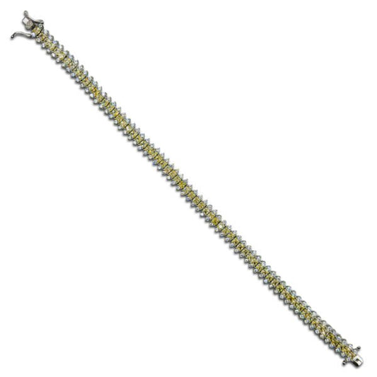 Premium Dazzling Yellow Stones Silver Bracelet for Her