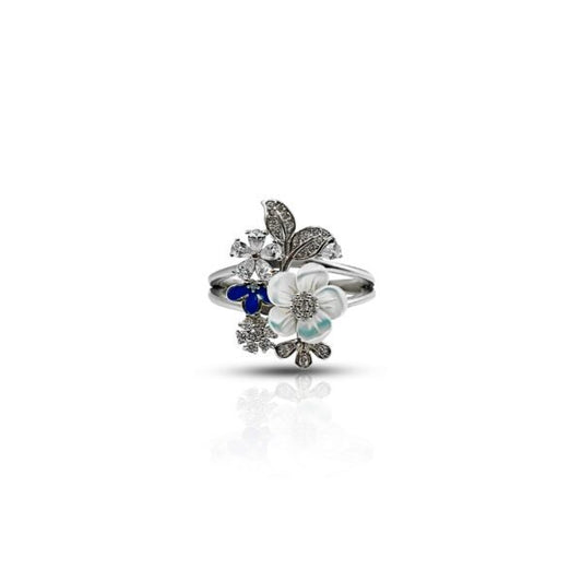 Glamorous Heaven's Orchid Silver Ring for Women
