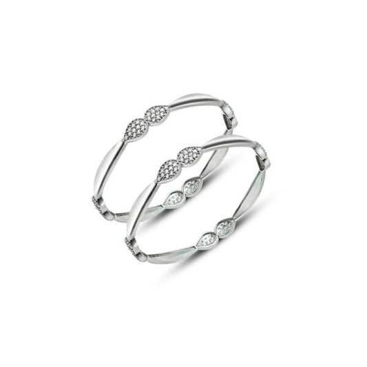 Women Silver Bangles with Diamond