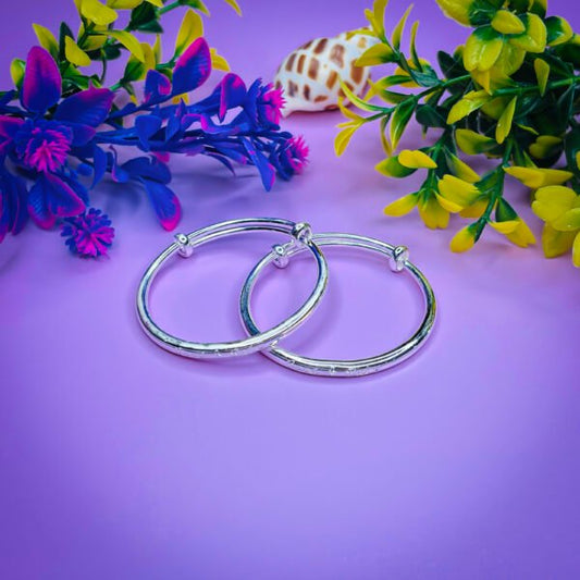 Trendy 999 Baby Rainbow Silver Bangles for Kids