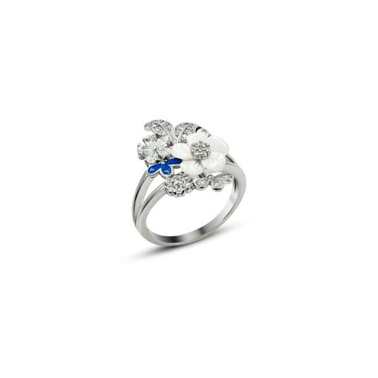 Glamorous Heaven's Orchid Silver Ring for Women