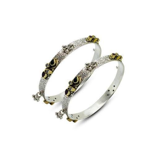 Vintage-Inspired Silver Bangles with Modern Charm