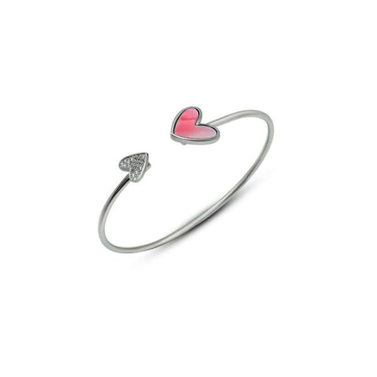 Delicate Heart-Design Pink Enamel Kada for Girls