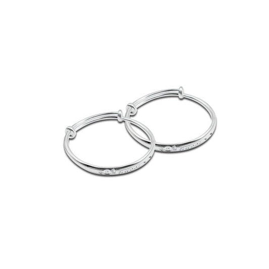999 Baby Silver Bangles with Colorful Rainbow Accents