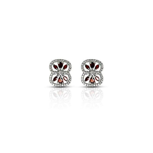 Alluring "Garnet Radiance" CZ SIlver Studs for Her