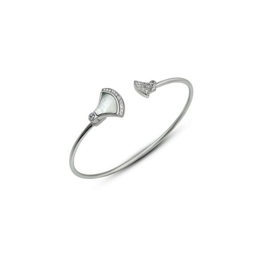 Classic Fan-Inspired Women's Silver Kada