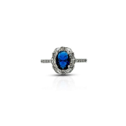 Vintage Ocean Paradise Blue Gemstone Ring for Her