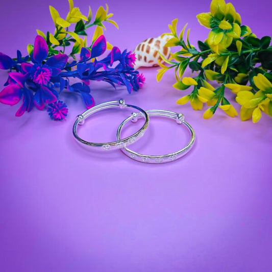 Beautiful 999 Baby Silver Bangles Featuring Rainbow Shades