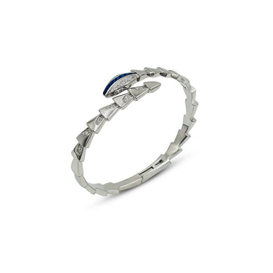 Vintage Blue Snake Design Sterling Silver Girls Kada