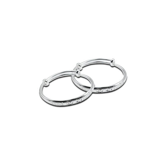 Charming 999 Baby Rainbow Silver Bangles for Little Ones