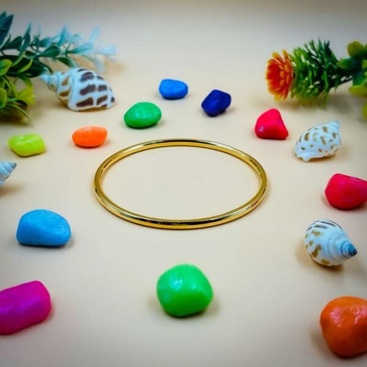 Minimalist Gold Plated Slim Silver Kada for Him