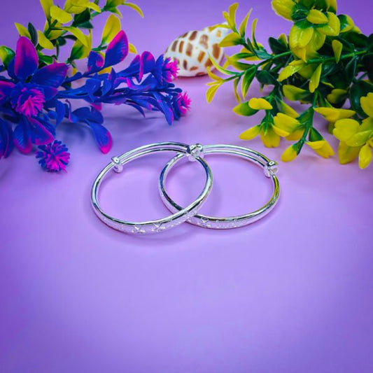 Charming 999 Baby Rainbow Silver Bangles for Little Ones