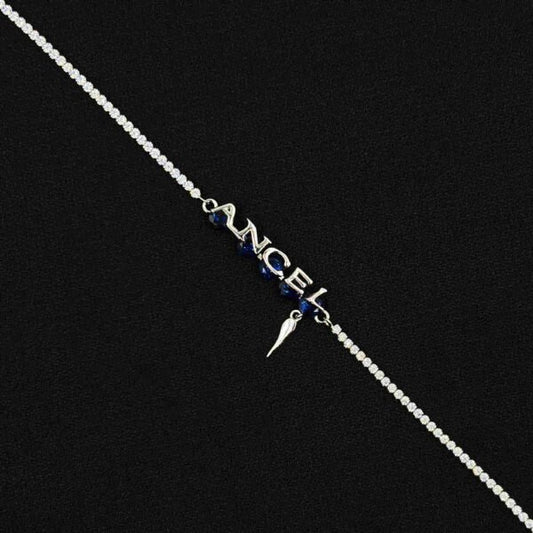 Vibrant "Angel" Blue Stone Sterling SIlver Bracelet for Girls