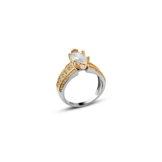 Sparkling "Pheonix" CZ Rose Gold Women's Silver Ring