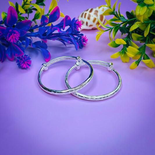 Vibrant 999 Baby Silver Bangles in Rainbow Design
