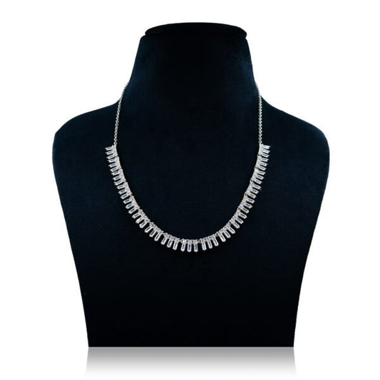 Whispering Elegance Silver Choker Necklace
