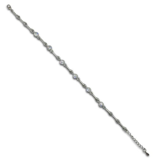 92.5 Silver "Stella" CZ Link Bracelet for Girls