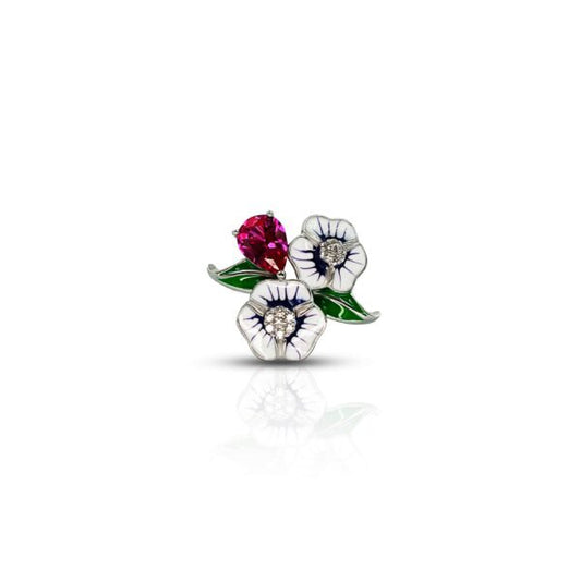 Beautifully Handcrafted Silver White Lily Flower Ring for Her