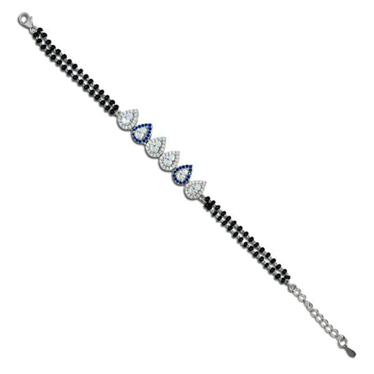 Beautiful "Magic Radiance" Drop-cut AD Silver Bracelet