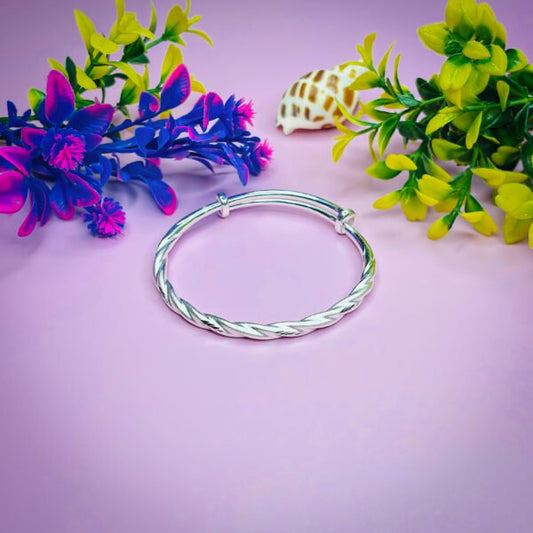Radiant 999 Baby Silver Bangles with Rainbow Charm