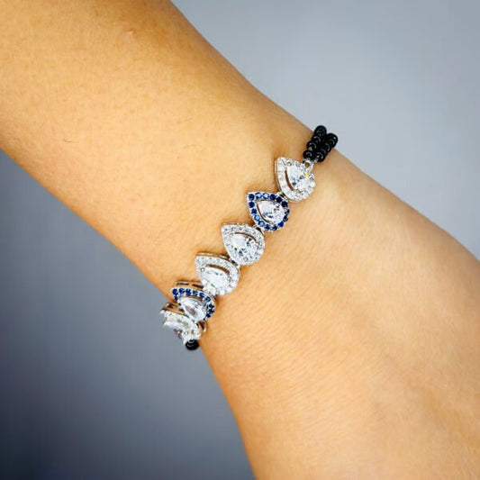 Beautiful "Magic Radiance" Drop-cut AD Silver Bracelet