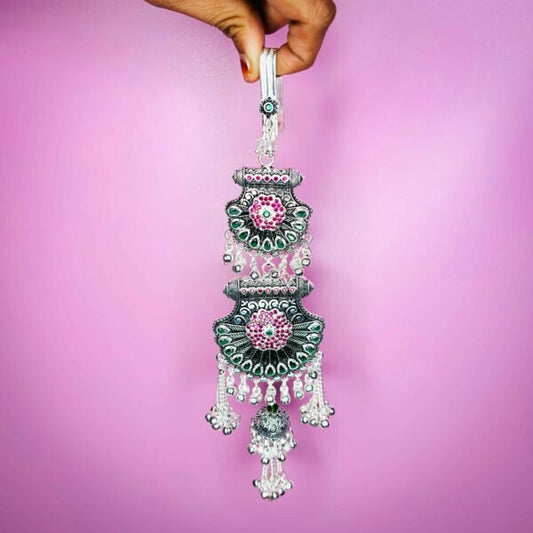 Vibrant Floral Charm Silver Chabi Challa for Women