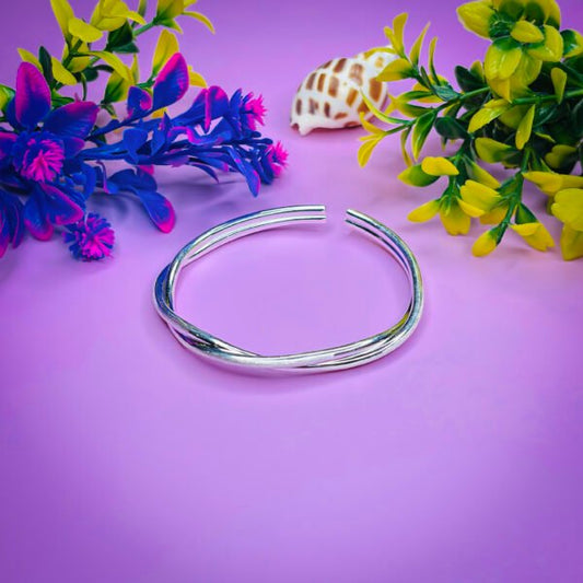 Sweet 999 Baby Silver Bangles with Rainbow Color Detail