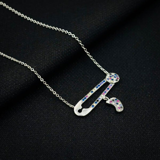 Glimmering Aura Silver Layered Necklace