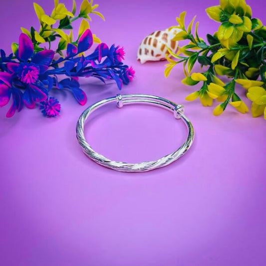 Colorful 999 Baby Silver Bangles with Rainbow Accents