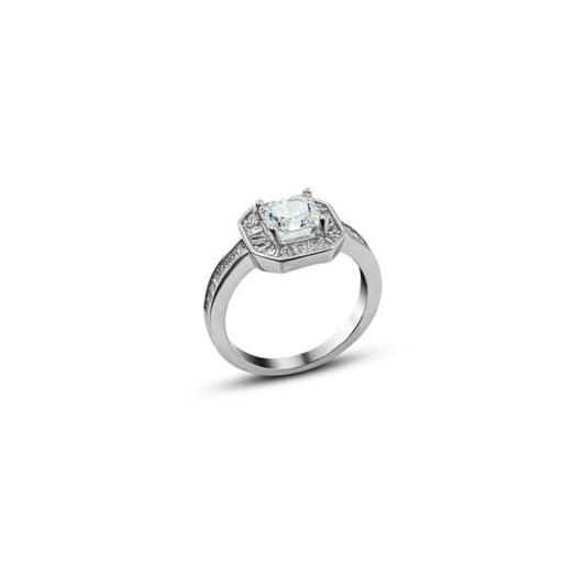 Versatile "Carol" Square CZ Solitaire Ring for Women