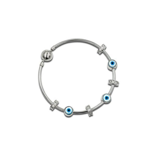 Sterling Silver Evil Eye Ball Bracelet for Her