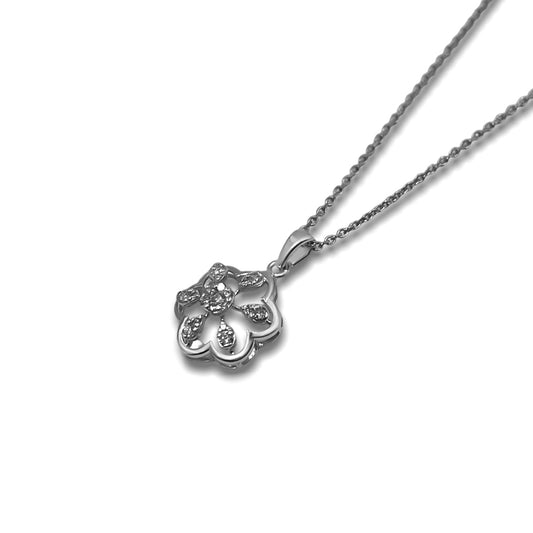 Shimmering Blossom Silver Necklace