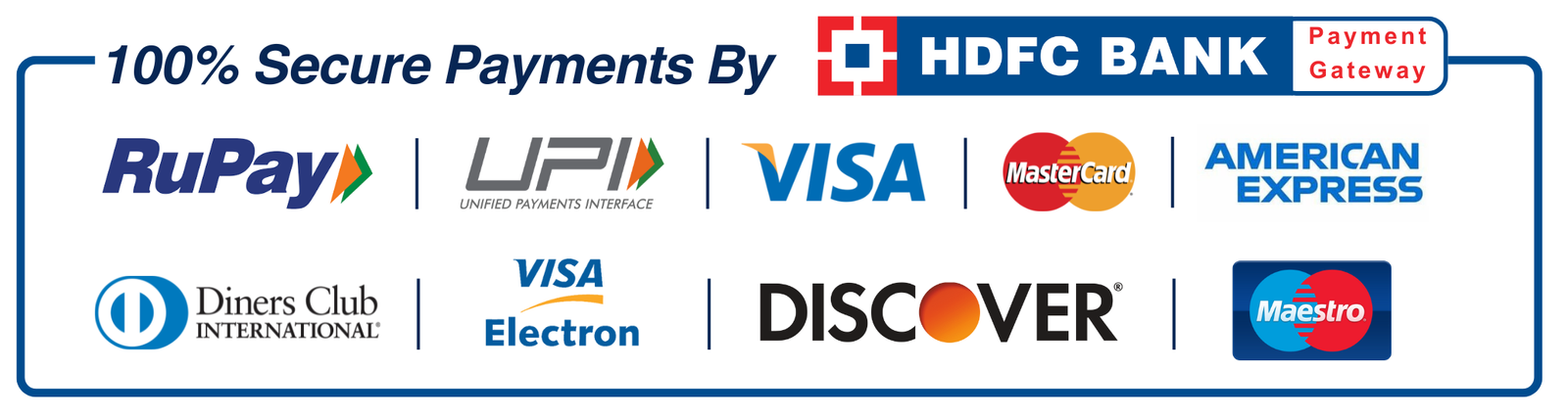 Trust Icon banner for Lakshya's HDFC Payment Gateway