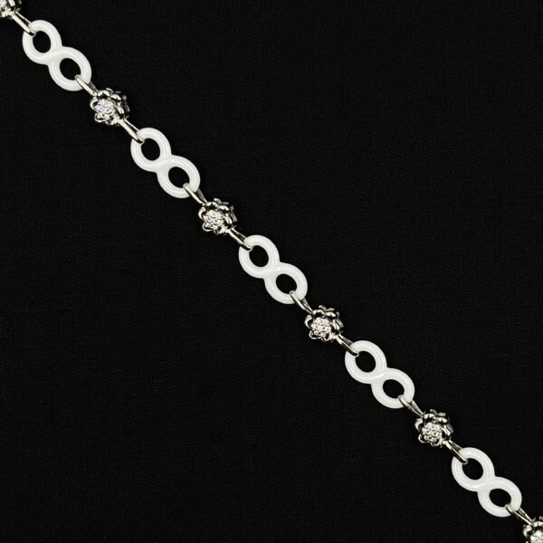 Vintage Infinite Floral Charms Silver Bracelet for Girls - Image 3