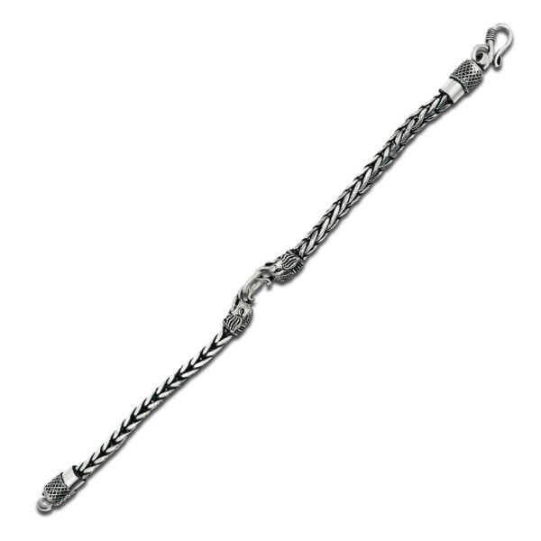 Front Image view for Classic Oxidized Sterling Silver Gajmukh Men's Bracelet