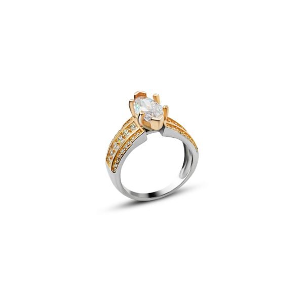 Sparkling "Pheonix" CZ Rose Gold Women's Silver Ring - Image 2