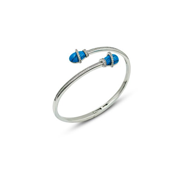 Fabulous "Twisted Curls" Blue Gemstone Kada for Her