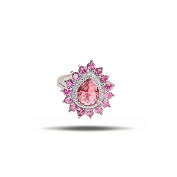 Silver Exclusive "Pink Romance" Ring for Girls