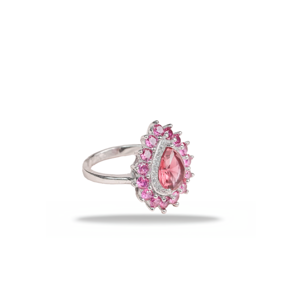 Silver Exclusive "Pink Romance" Ring for Girls - Image 3