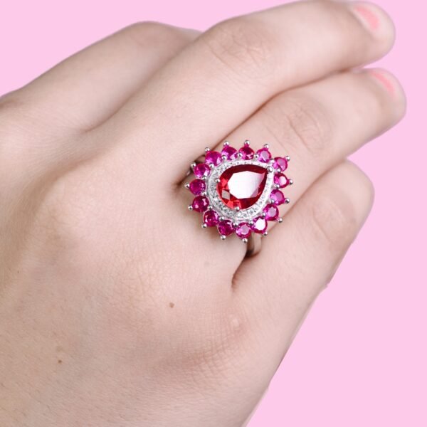 Silver Exclusive "Pink Romance" Ring for Girls - Image 2