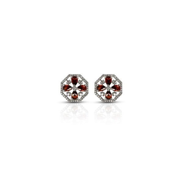 Delicate Simulated Garnet Stud Earrings for Women