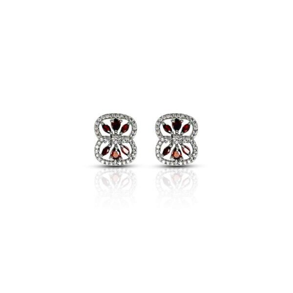 Alluring "Garnet Radiance" CZ SIlver Studs for Her