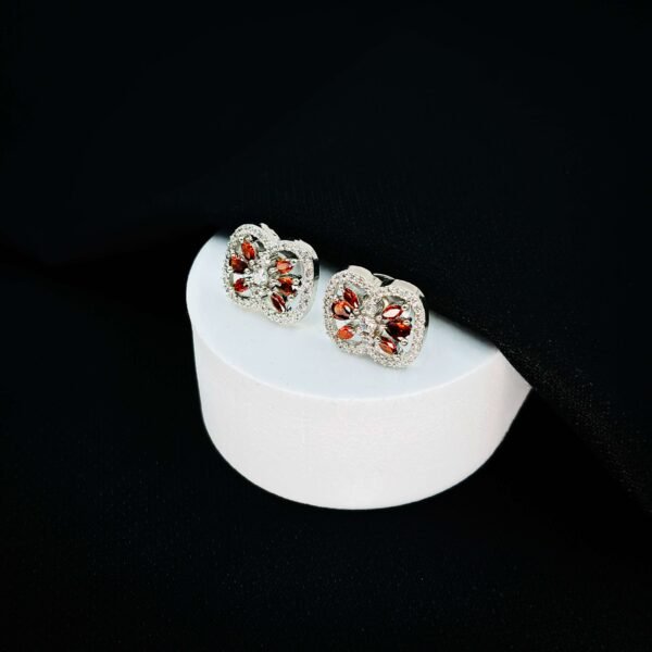 Alluring "Garnet Radiance" CZ SIlver Studs for Her