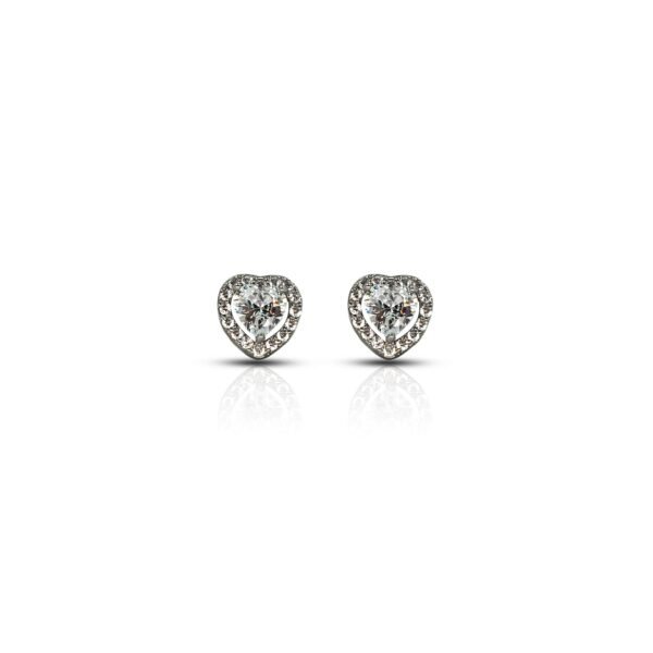 Minimalistic Heart-cut CZ Stud Earrings for Girls